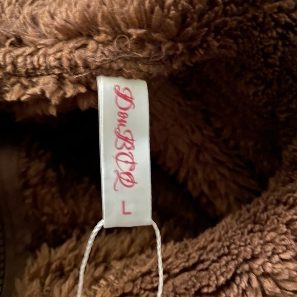 NWT-DOU BCQ-BROWN TEDDY BEAR JACKET-SIZE LARGE - Picture 8 of 10